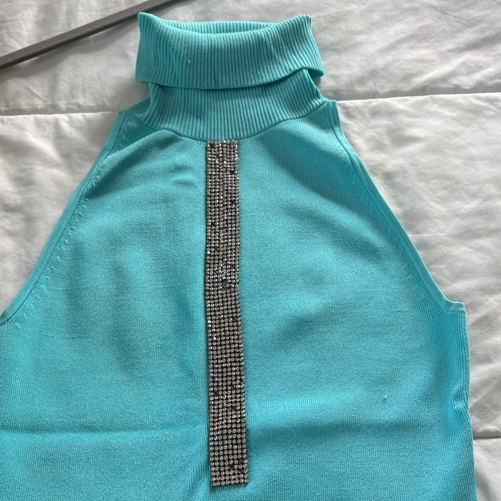 Cache Teal Ribbed Halter Top - Picture 4 of 4